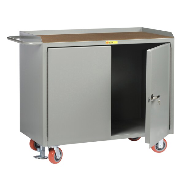 Little Giant Mobile Bench Cabinet, 36"W, 2 Locking Doors, 1/4" Hardboard over Steel MH-2D-2436-FL - main